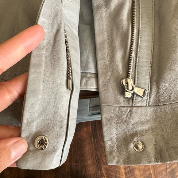 Doma Joy Women's Biker Style Motorcycle Zip-Up Lamb Nappa Leather Jacket - Picture 9 of 14